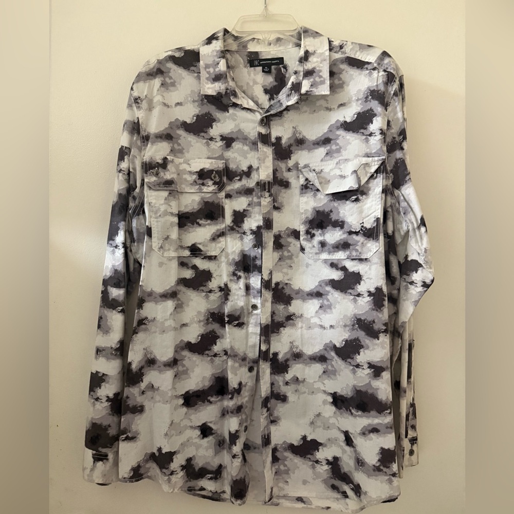 INC International Concepts  PURPLE clouds  Pattern Shirt